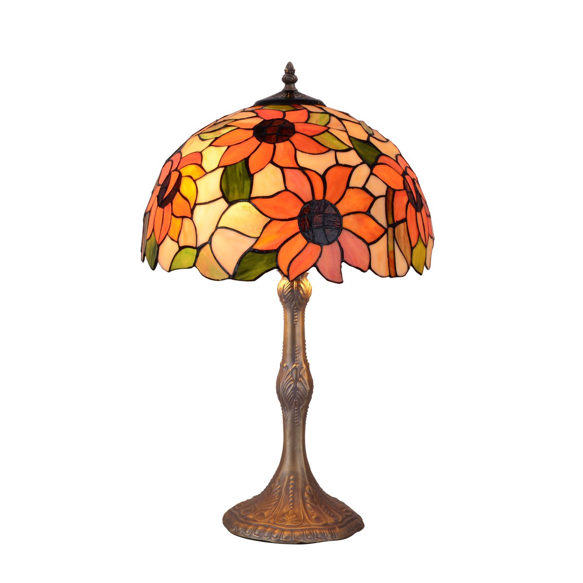 Tiffany asztali lámpa 30 cm – Diamond, borostyán