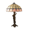 Tiffany asztali lámpa 30 cm – Pink, barna