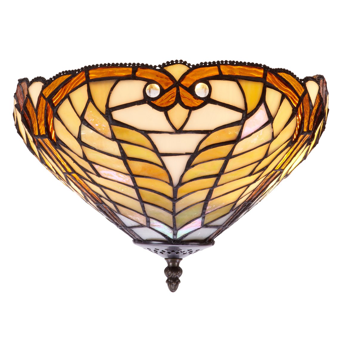 Tiffany mennyezeti lámpa 30 cm – Dalí, borostyán