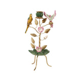 Vintage gyertyatartó 38,5 cm – madaras, zöld