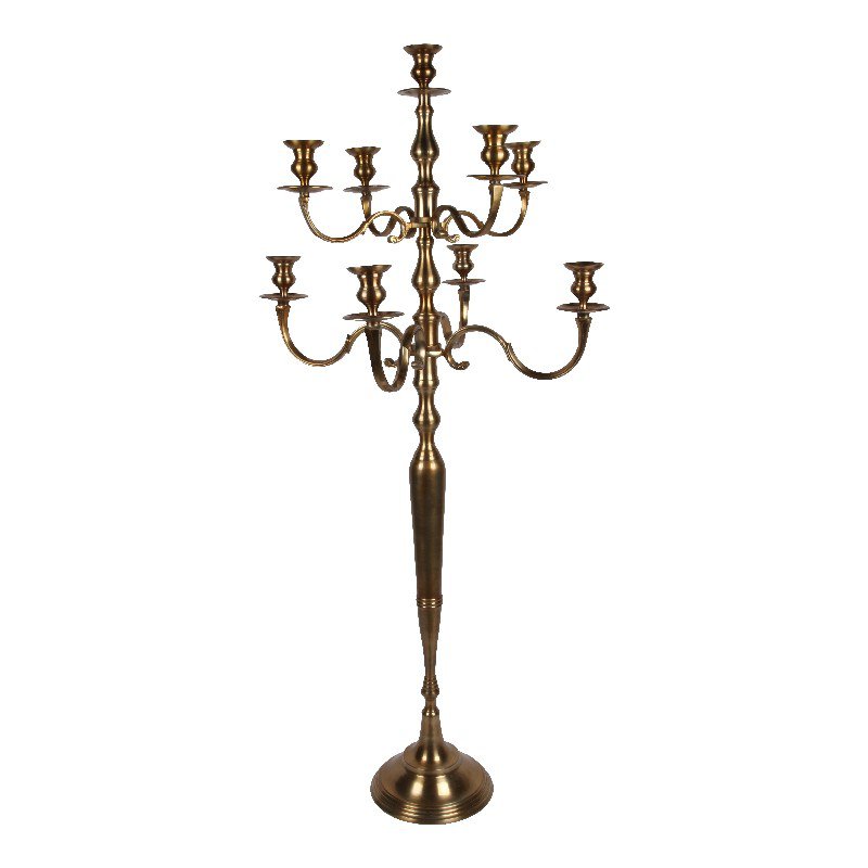 Vintage gyertyatartó 182 cm – 9 ágú, arany