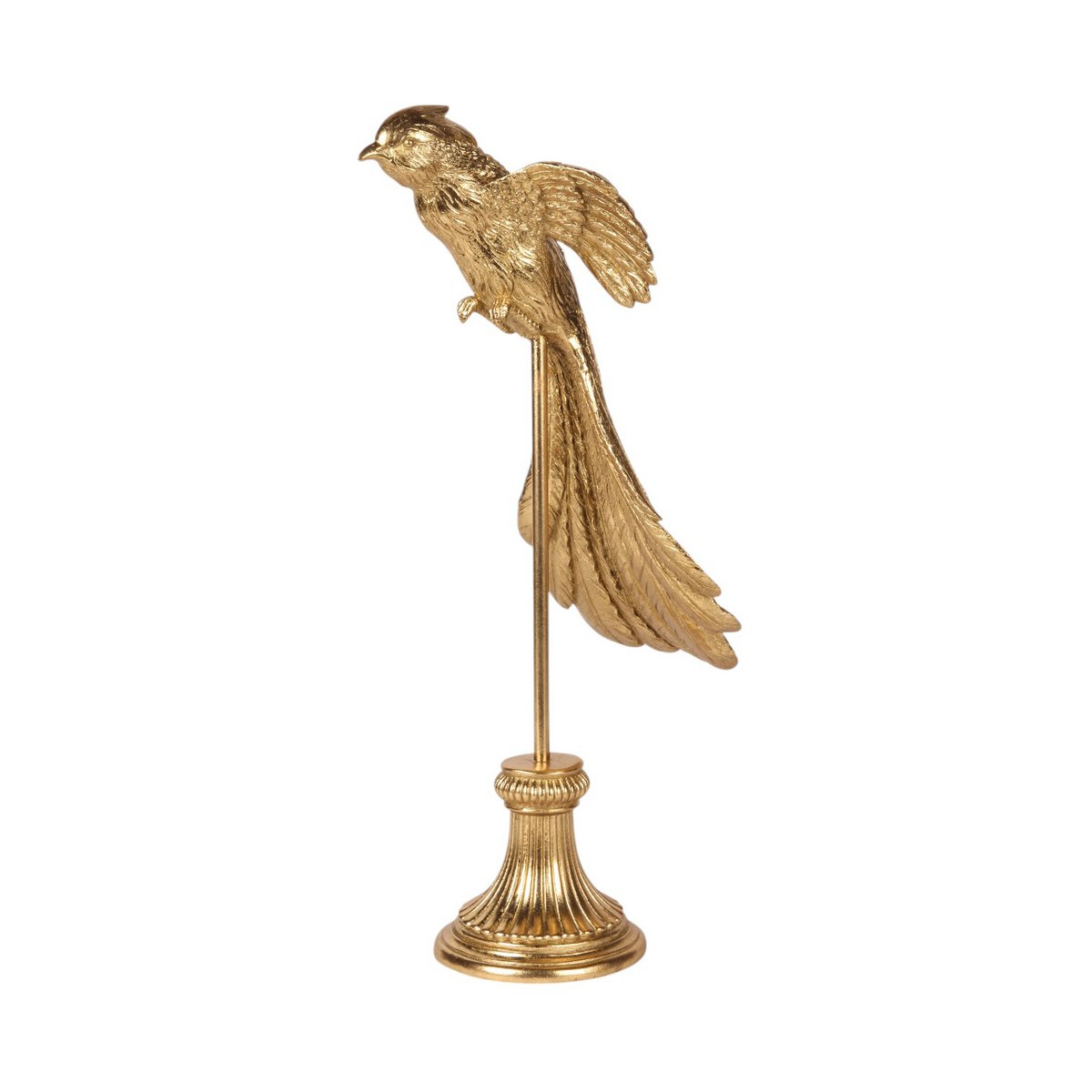 Dekor figura madár figura állványon 49,5 cm – arany
