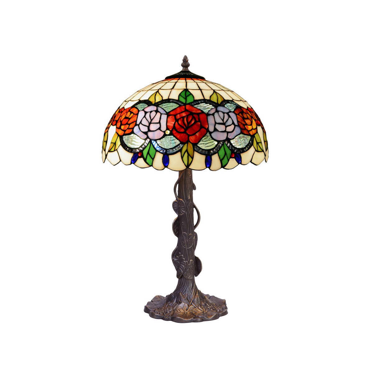 Tiffany asztali lámpa 40 cm – Rosy, többszínű