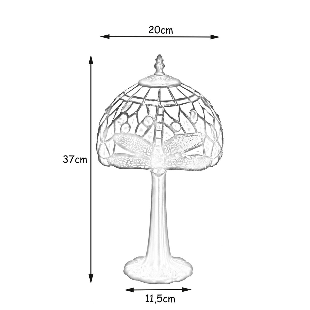Tiffany asztali lámpa 20 cm – Ivory, bézs-fekete-barna