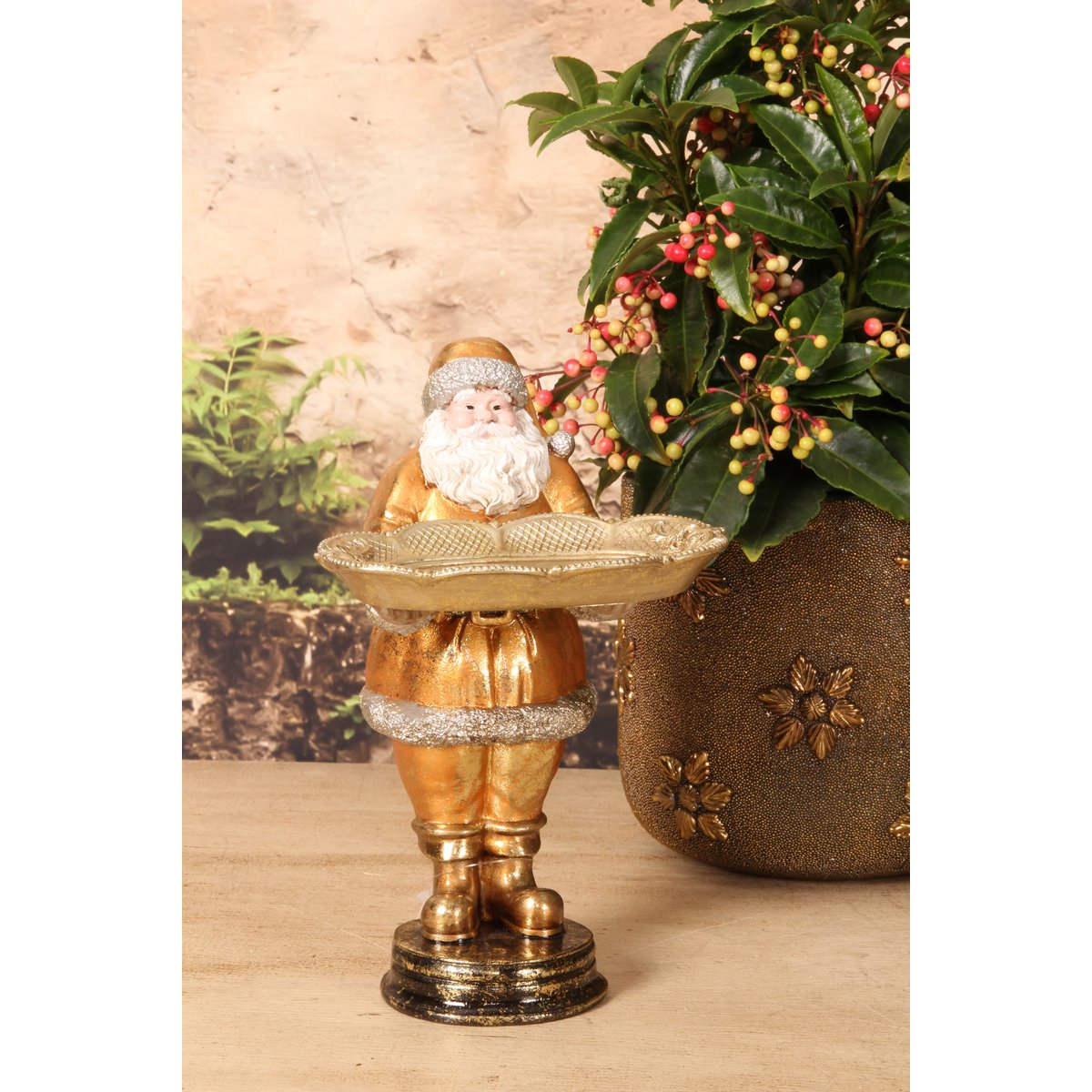 Mikulás figura tálcával 16 cm
