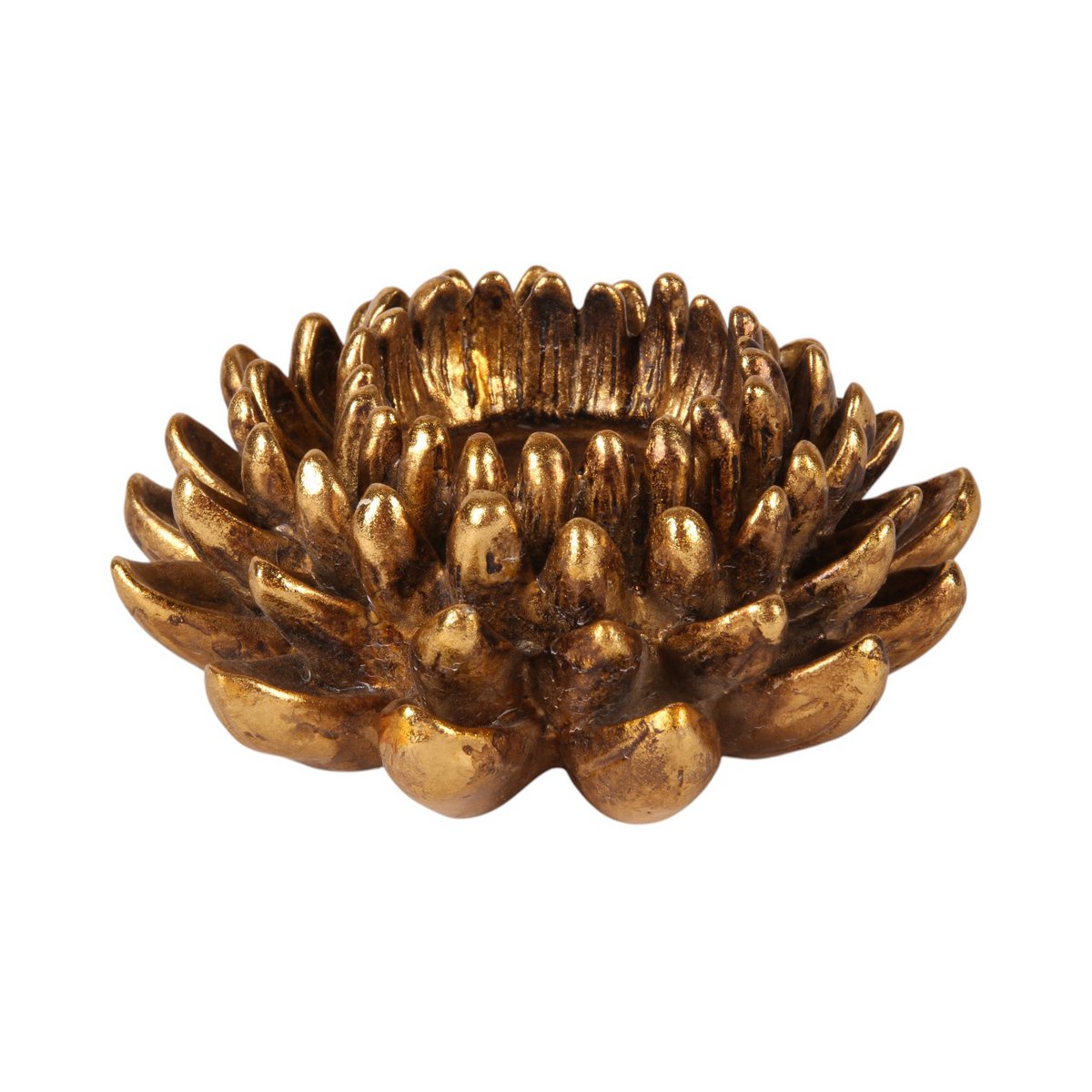 Vintage gyertyatartó 12 cm – virágos, arany