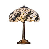 Tiffany asztali lámpa 45 cm – Pedrera, fehér