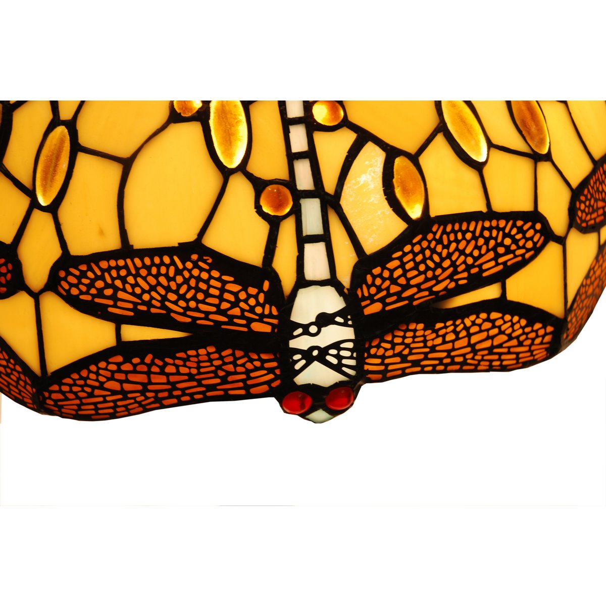 Tiffany függőlámpa 20 cm – Belle Amber, borostyán
