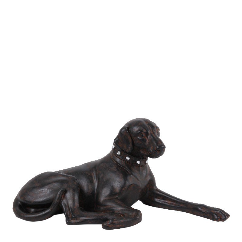Barokk dekor figura kutya 30 cm – barna-sötétbarna