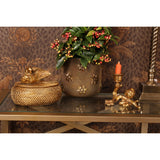 Vintage gyertyatartó 12 cm – madaras, arany