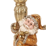 Vintage gyertyatartó 23 cm – mikulásos, arany