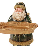 Mikulás figura tálcával 16 cm – zöld