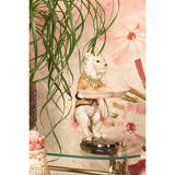 Dekor figura tigris tálcával 25 cm – rózsaszín
