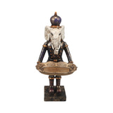 Dekor figura elefánt tálcával 32 cm – fekete