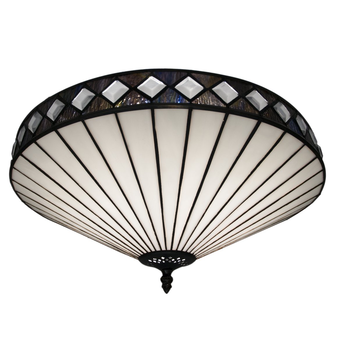 Tiffany mennyezeti lámpa 45 cm – Illumina, fehér
