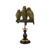 Dekor figura papagájpár talapzaton 33 cm – zöld
