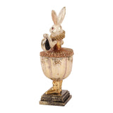 Nyúl alakú doboz órával 35 cm – többszínű