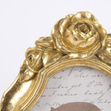 Vintage képkeret 15 × 10 cm – rózsás, ovális, arany