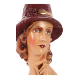 Dekor figura női fej büszt 21 cm – barna