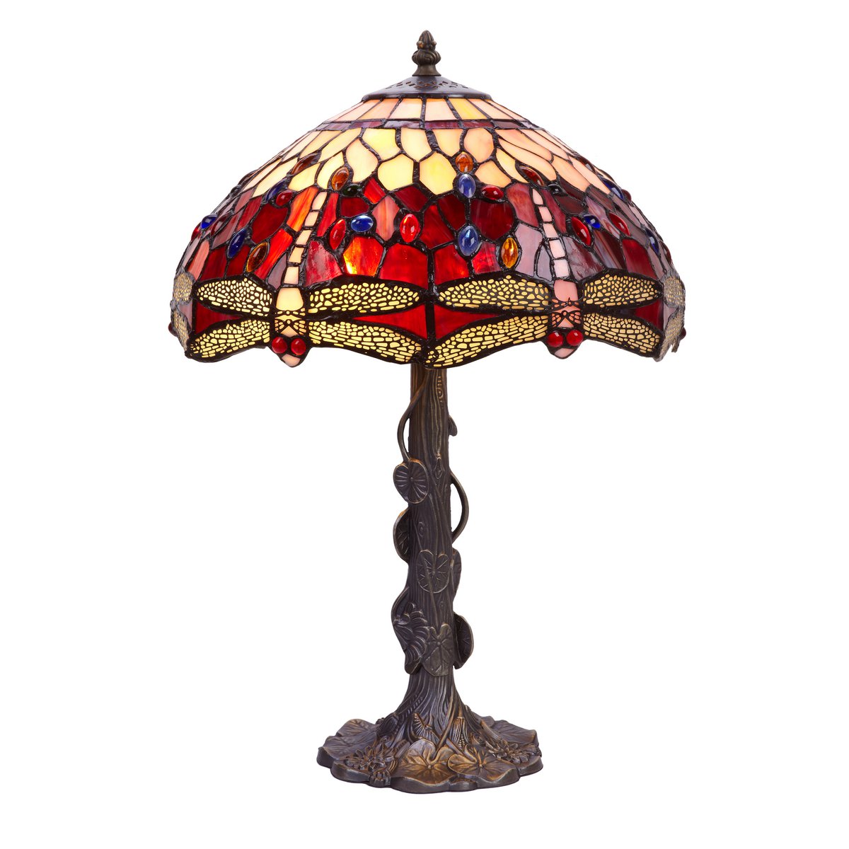 Tiffany asztali lámpa 40 cm – Belle Rouge, Garnet