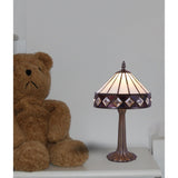 Tiffany asztali lámpa 20 cm – Illumina, fehér