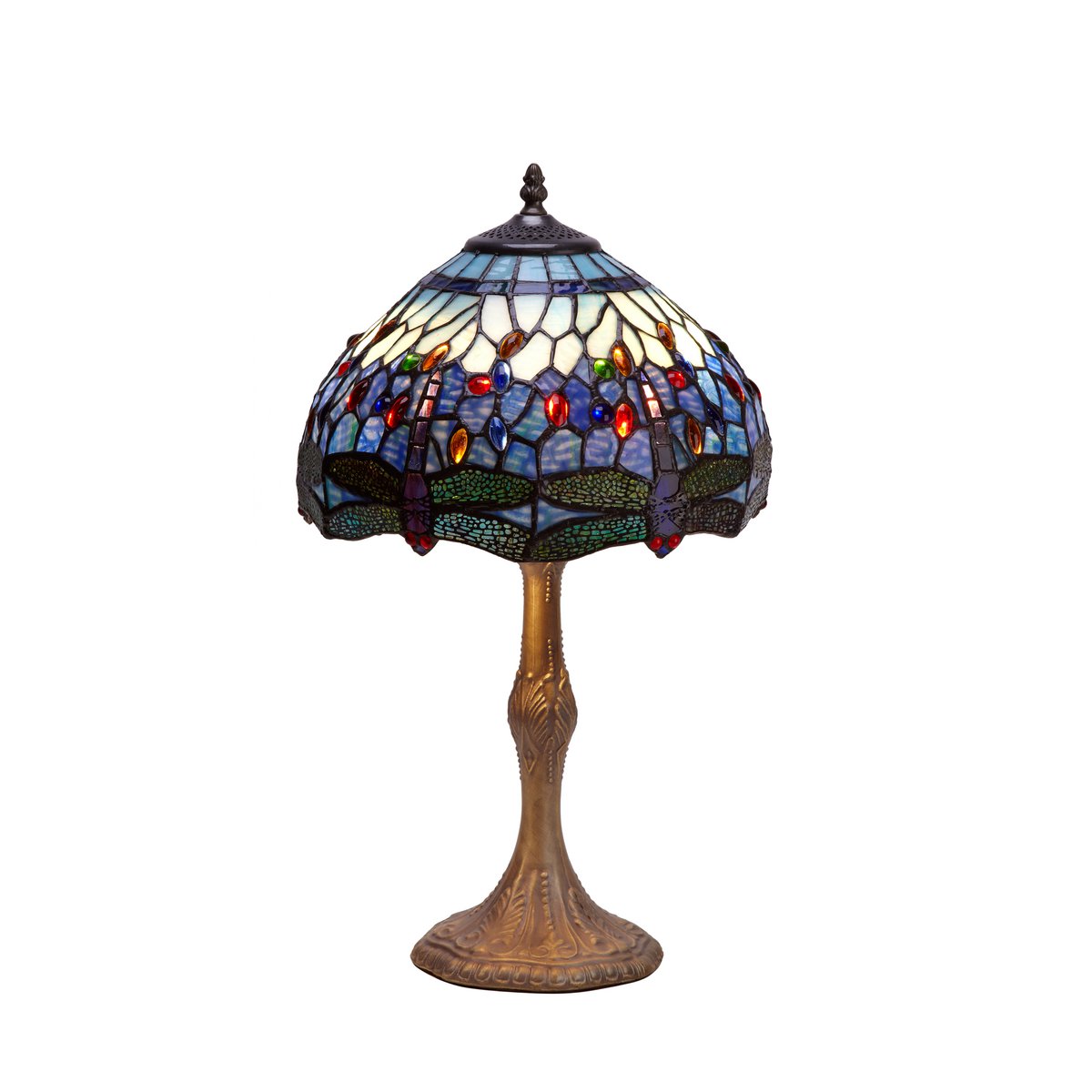 Tiffany asztali lámpa 30 cm – Belle Epoque, bézs-fekete-barna