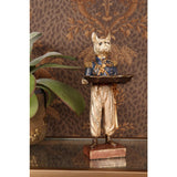 Dekor figura kutya tálcával 35 cm