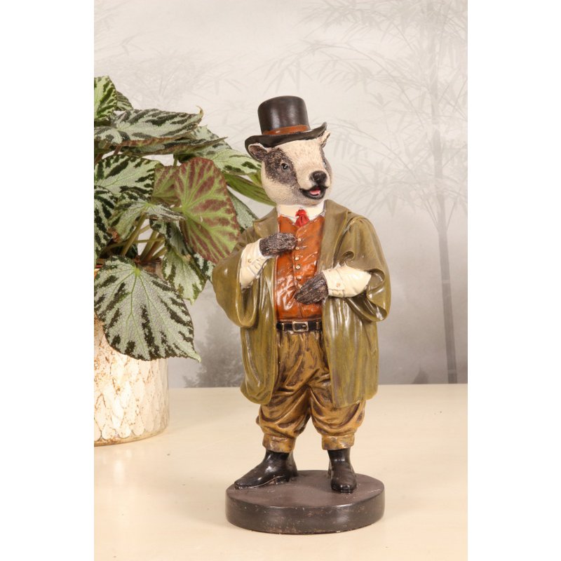 Dekor figura álló borz – bézs