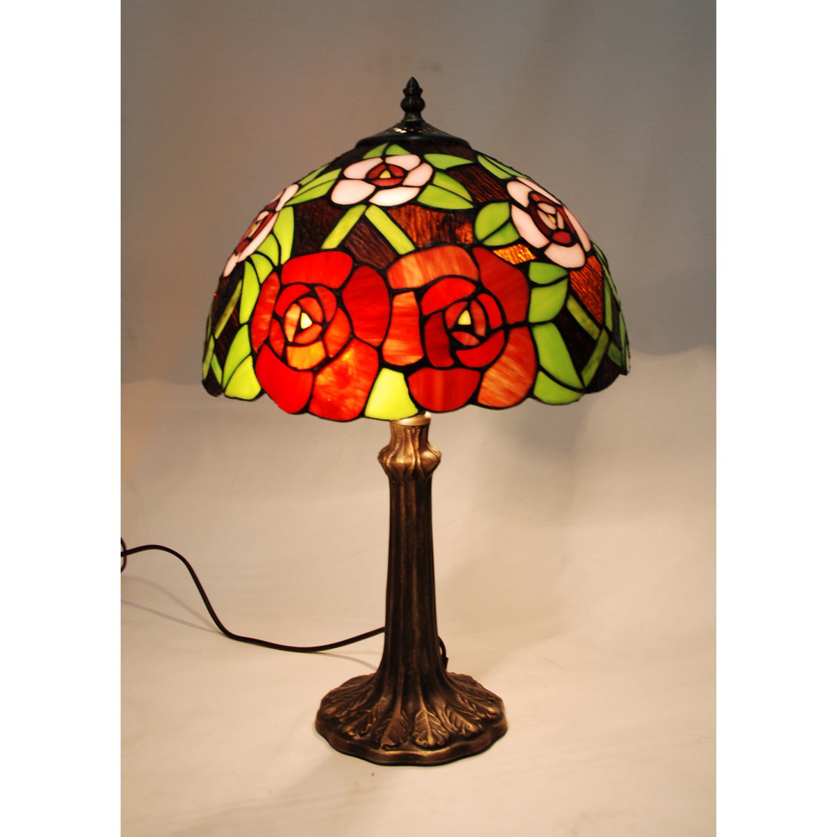 Tiffany asztali lámpa 30 cm – New York, többszínű