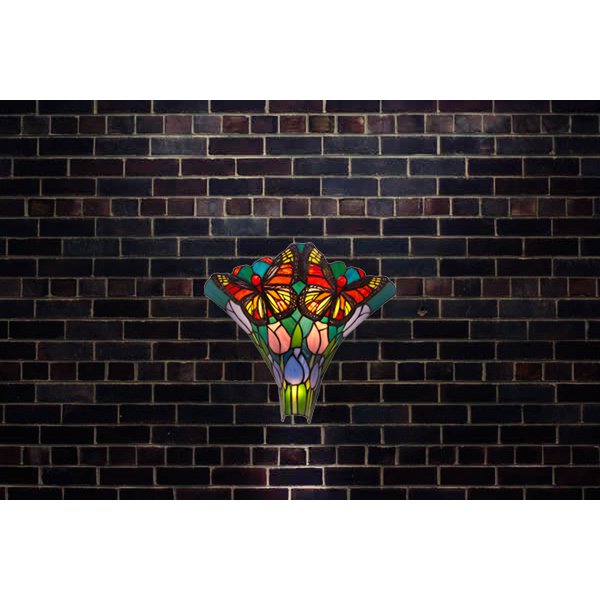 Tiffany fali lámpa – Butterfly, pillangó, többszínű