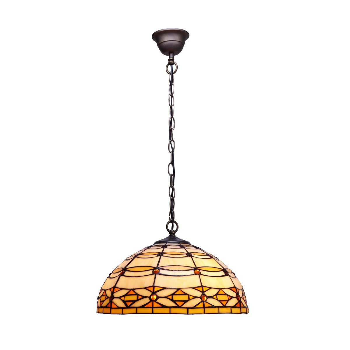 Tiffany függőlámpa 40 cm – Ivory, barna