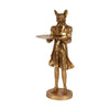 Dekor figura álló róka tálcával 54,5 cm – arany