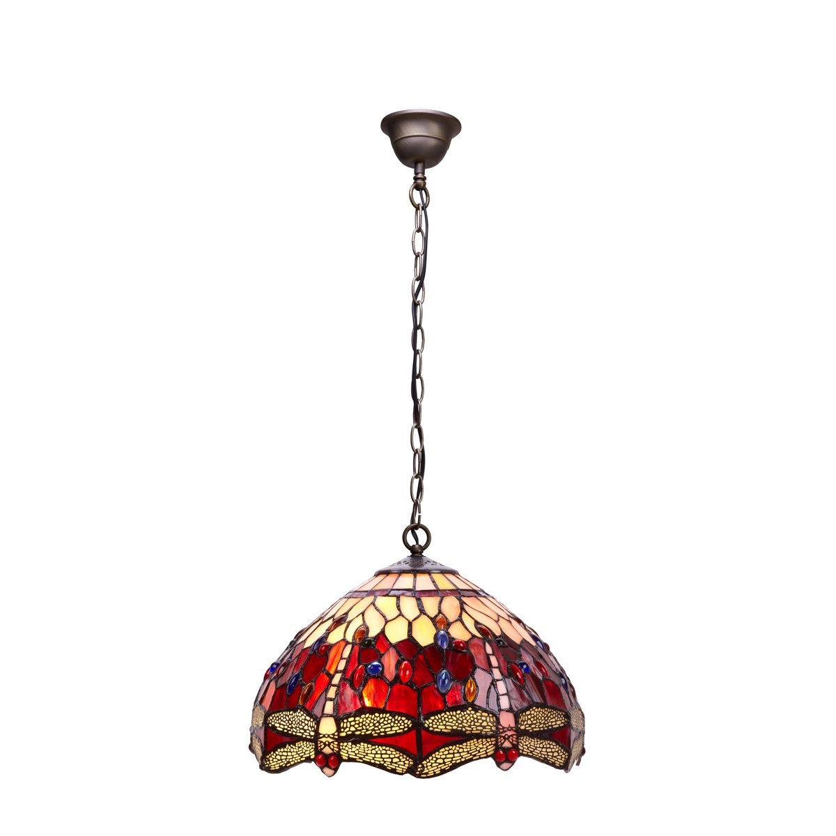 Tiffany függőlámpa 30 cm – Belle Rouge, Garnet