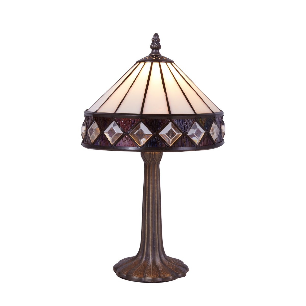 Tiffany asztali lámpa 20 cm – Illumina, fehér