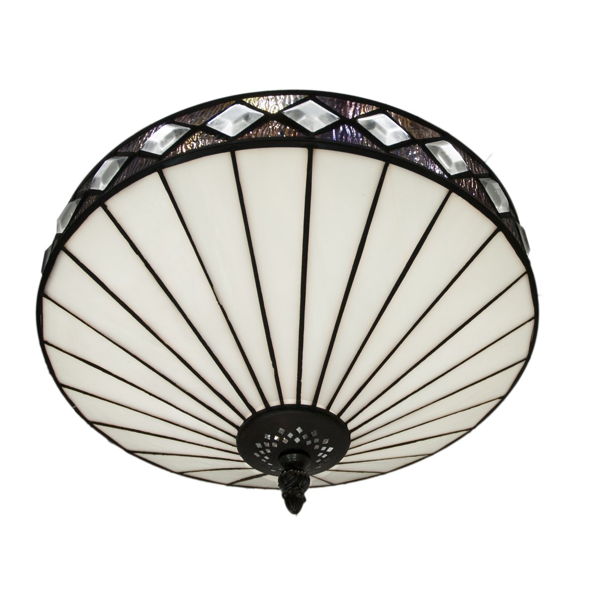 Tiffany mennyezeti lámpa 30 cm – Illumina, fehér