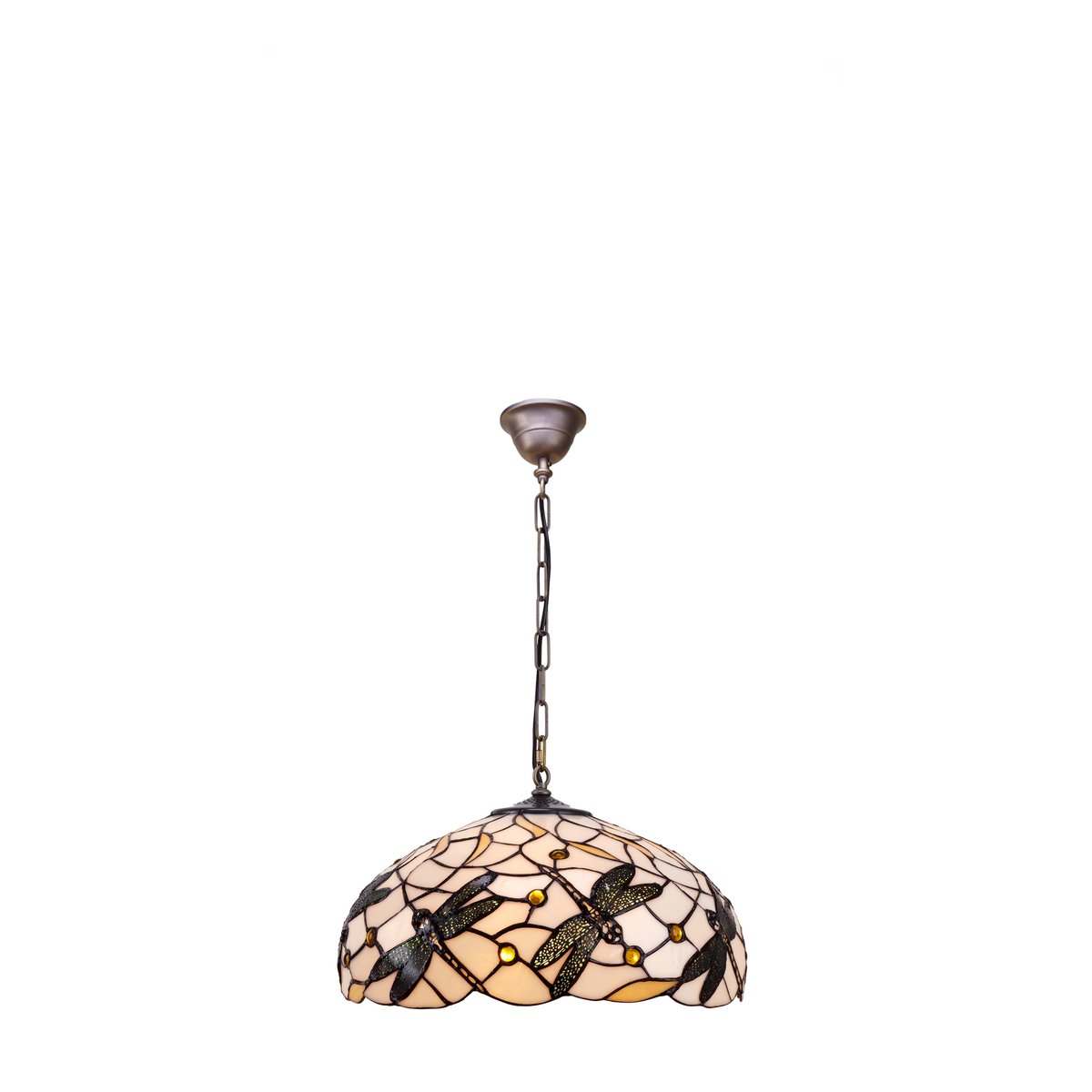 Tiffany függőlámpa 45 cm – Pedrera, fehér