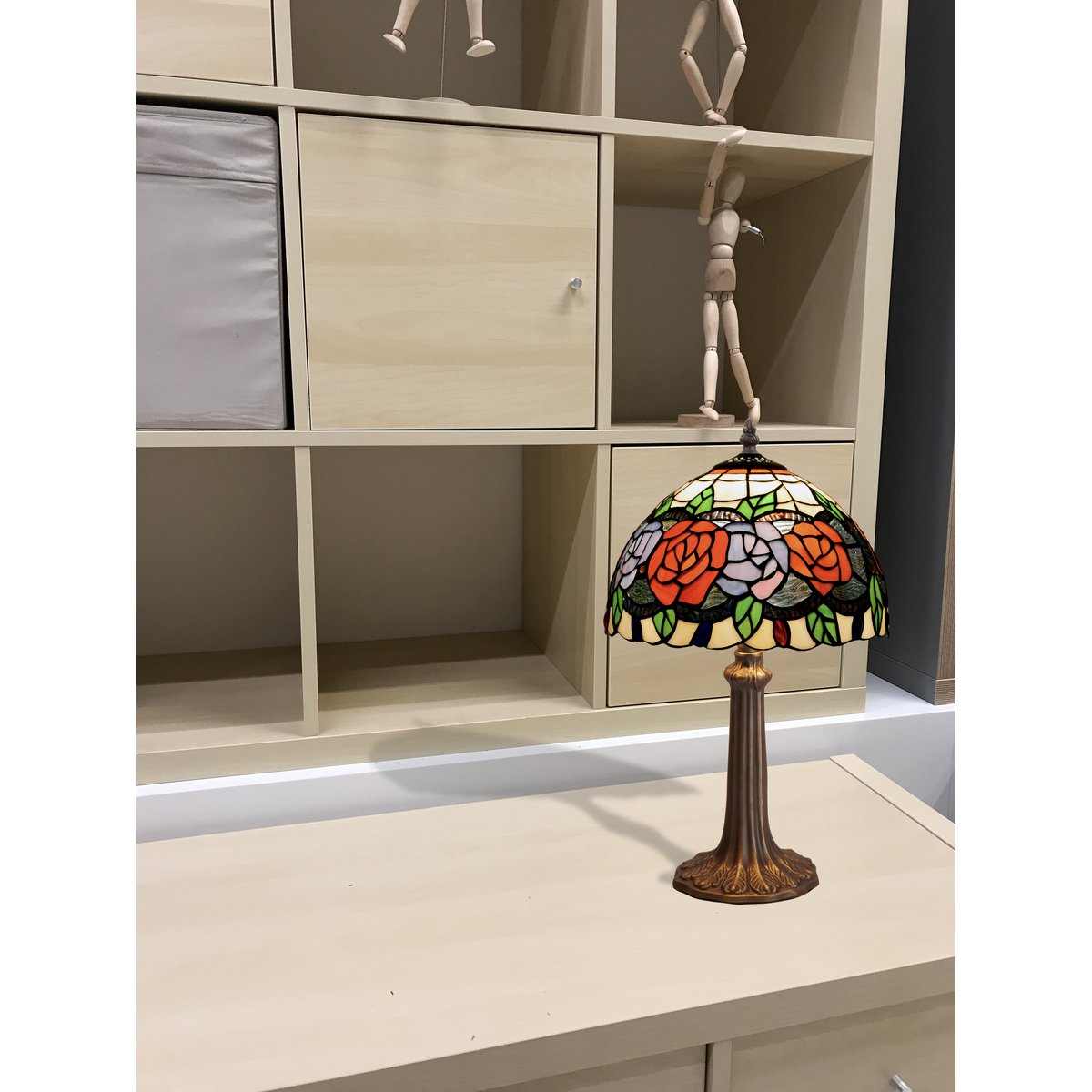 Tiffany asztali lámpa 20 cm – Rosy, többszínű