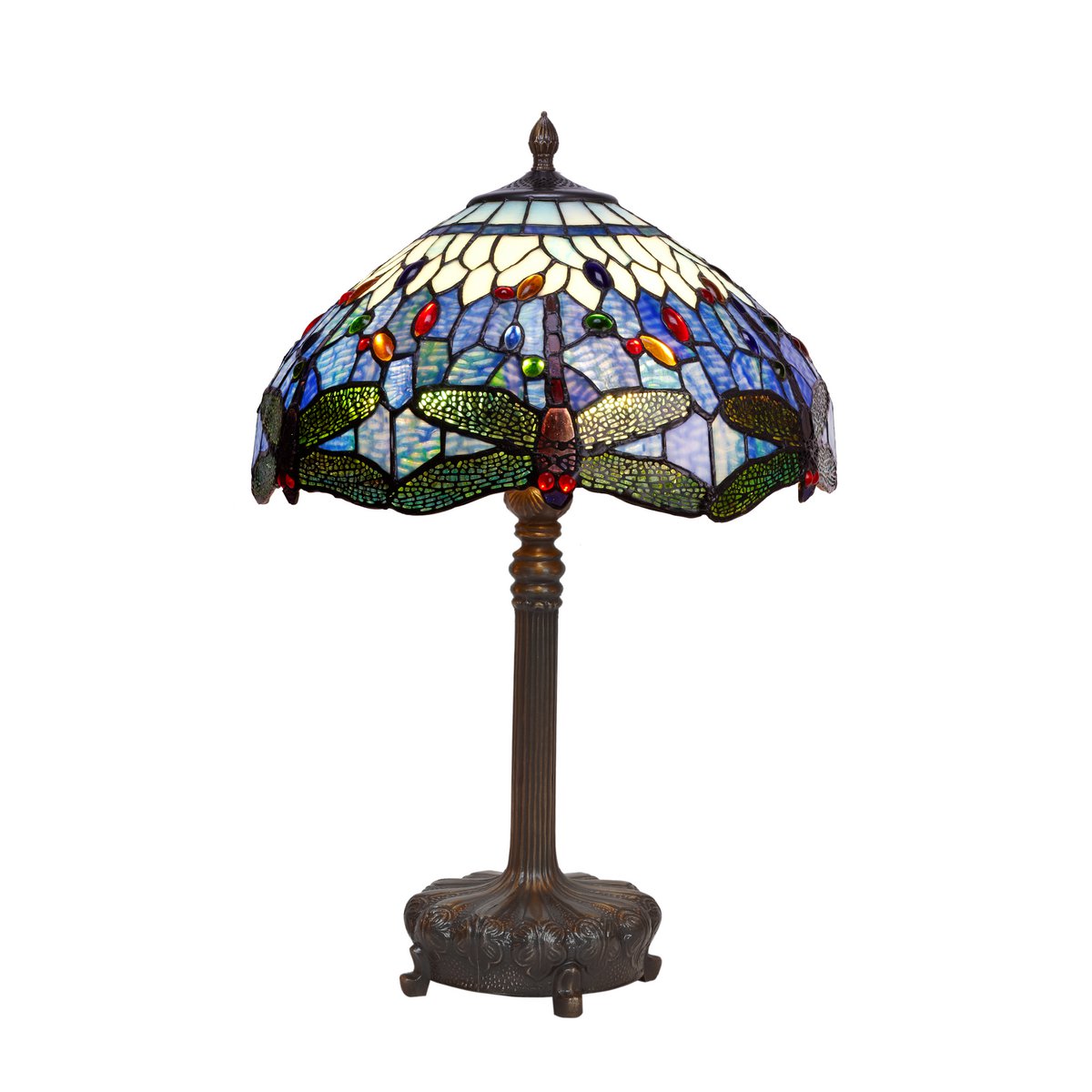 Tiffany asztali lámpa 40 cm – Belle Epoque, kék