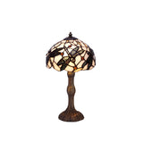 Tiffany asztali lámpa 30 cm – Pedrera, fehér