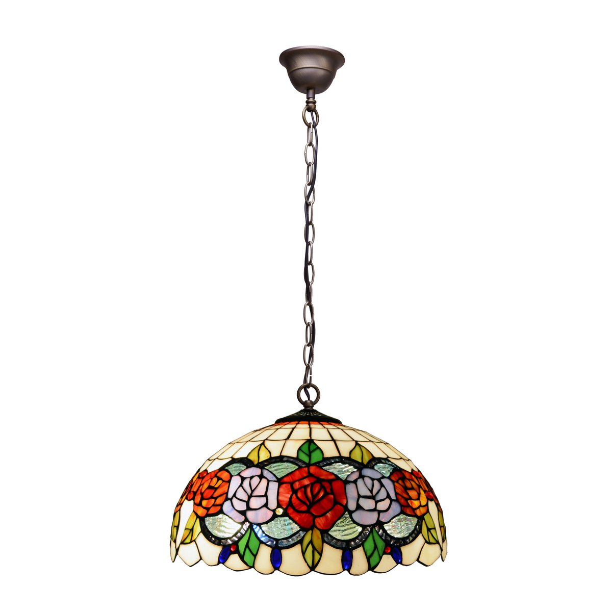 Tiffany függőlámpa 40 cm – Rosy, többszínű