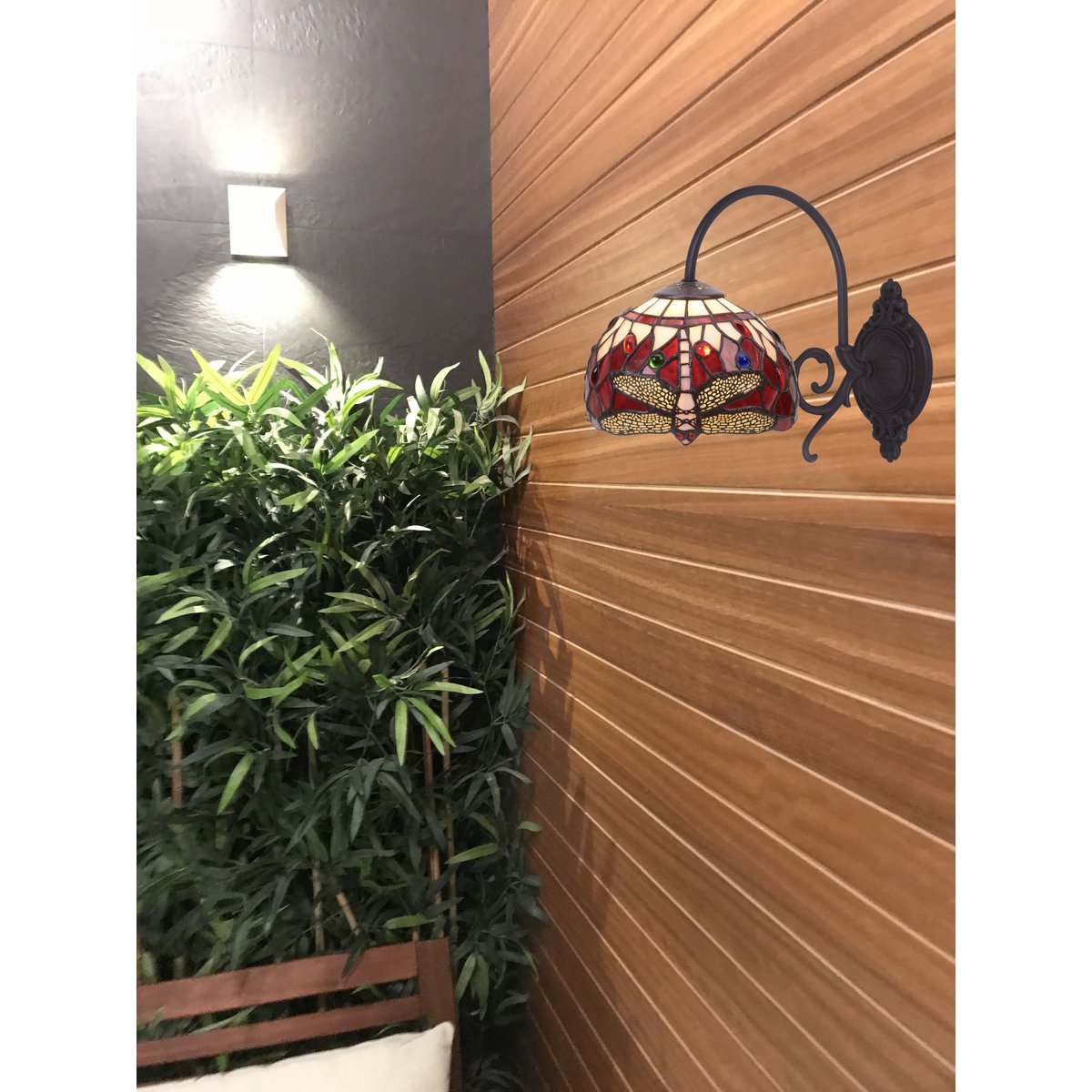 Tiffany fali lámpa 20 cm – Belle Rouge, Garnet