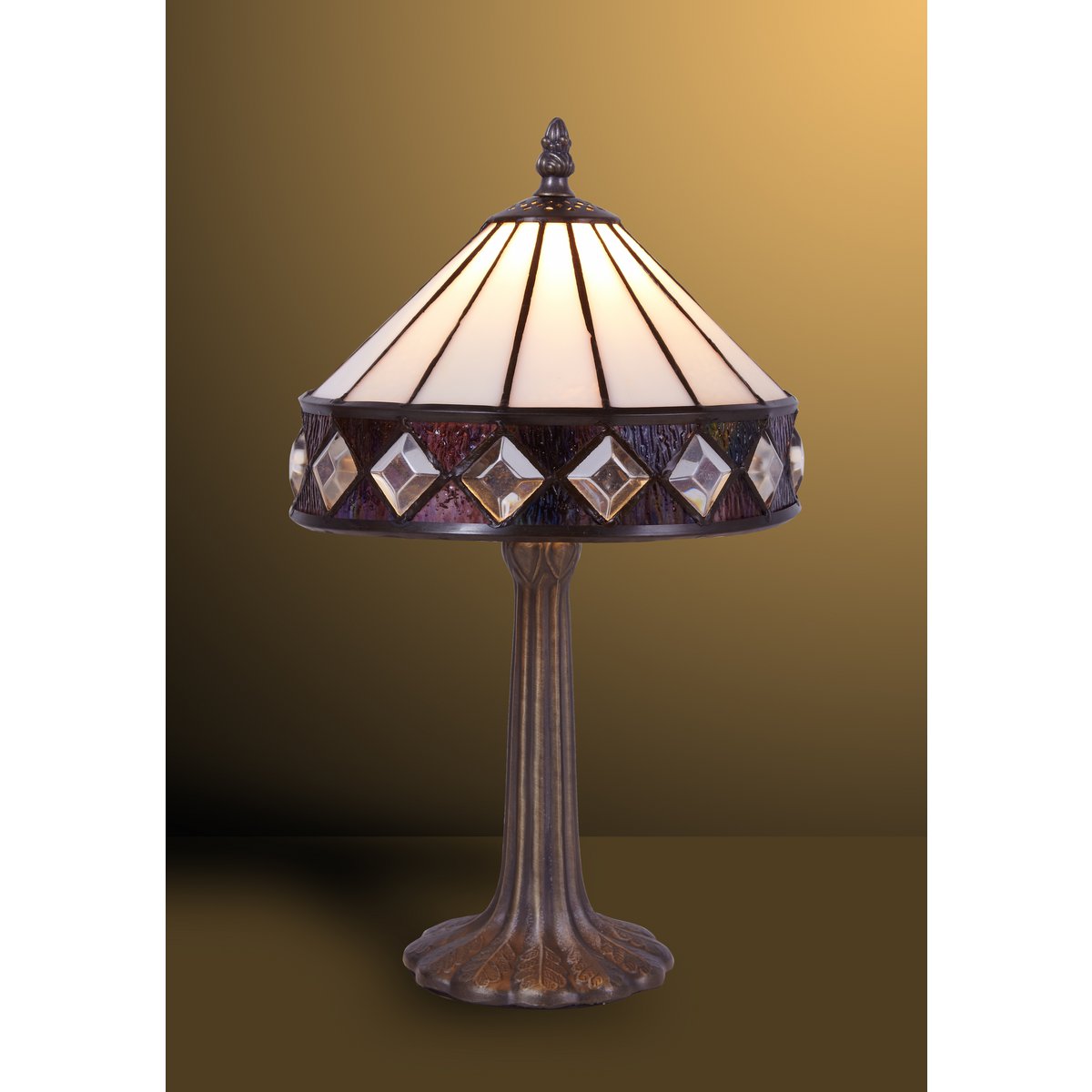 Tiffany asztali lámpa 20 cm – Illumina, fehér