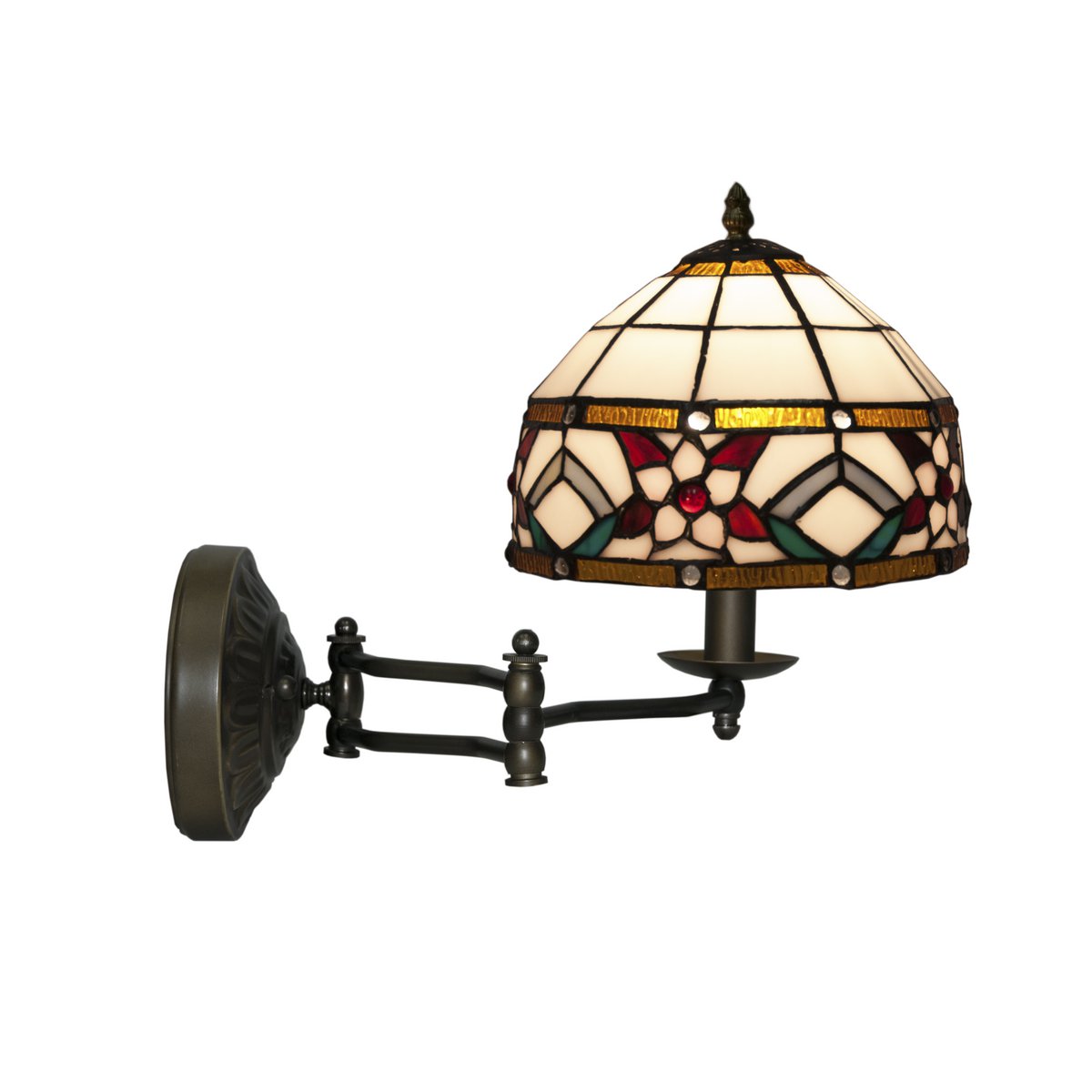 Tiffany fali lámpa 20 cm – Museum, fehér