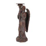 Vintage gyertyatartó 40 cm – angyalos, antik barna