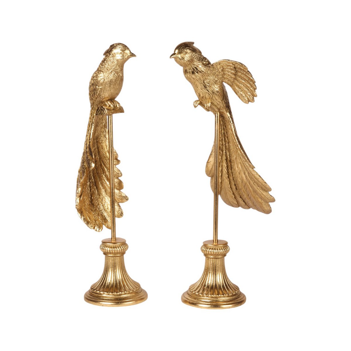 Dekor figura madár figura állványon 49 cm – arany