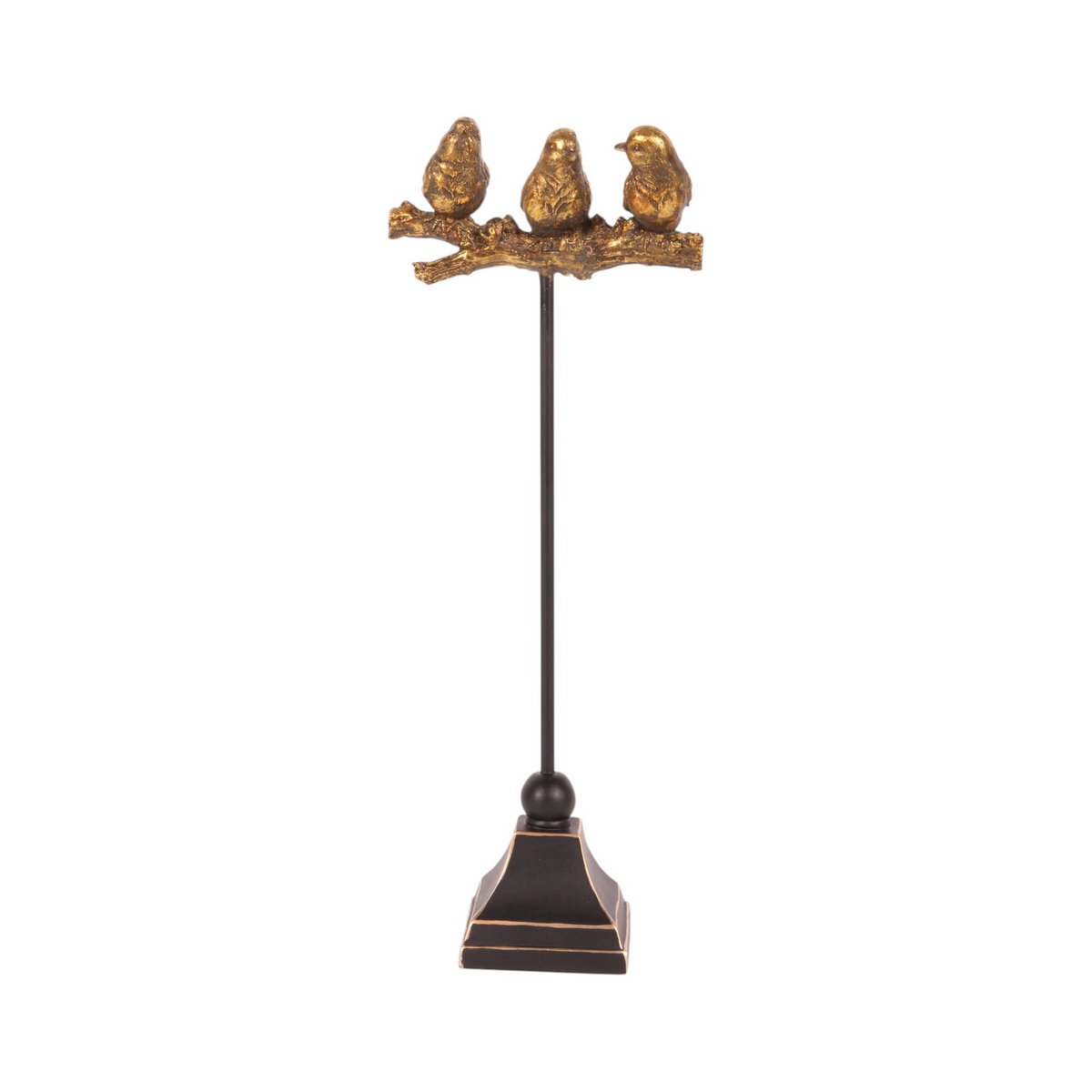 Dekor figura madárpár figura talapzaton 23 cm – arany