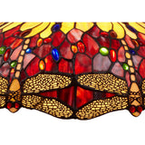 Tiffany asztali lámpa 40 cm – Belle Rouge, piros-fekete-barna