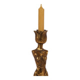 Vintage gyertyatartó 39,5 cm – nőalakos, arany