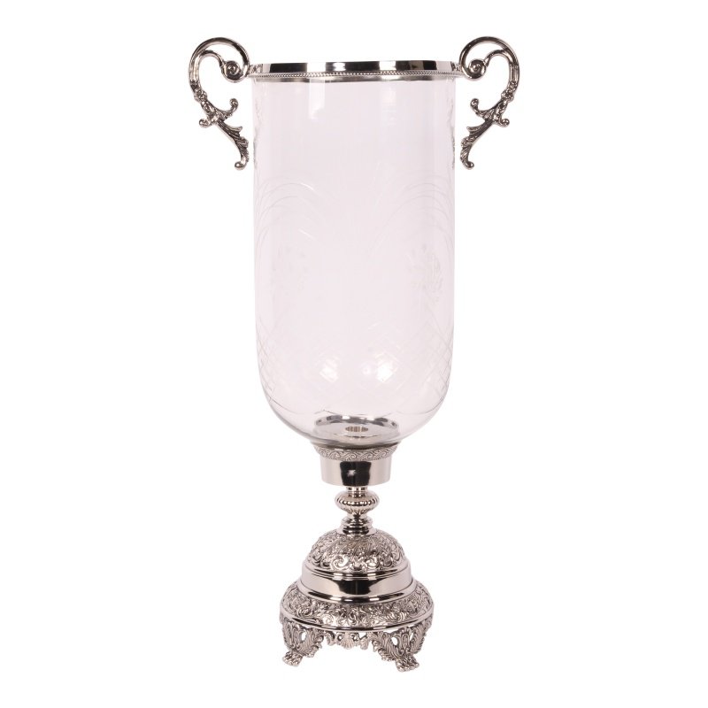 Vintage gyertyatartó 59,5 cm – Assiya, hurrikán, ezüst