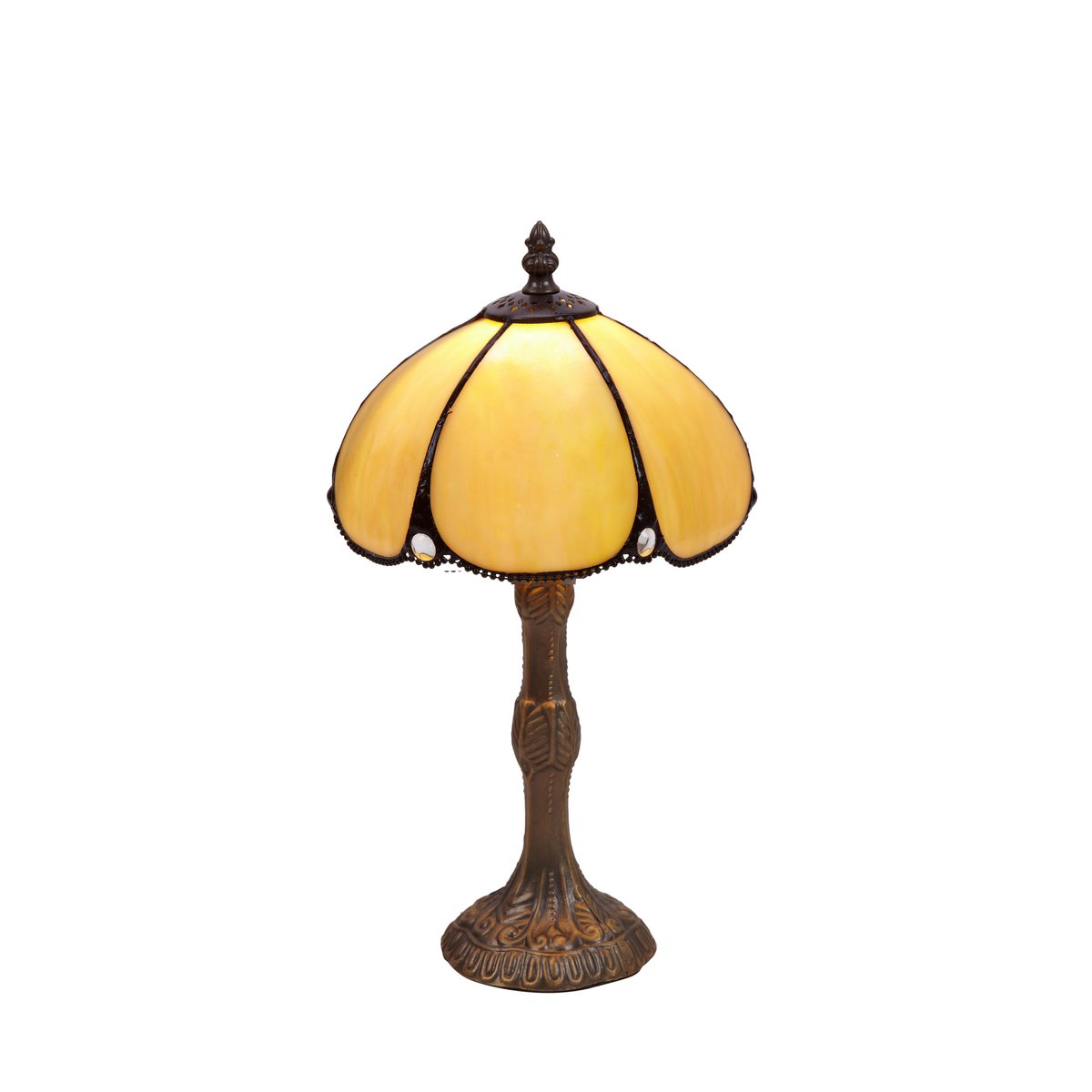 Tiffany asztali lámpa 20 cm – Virginia, bézs
